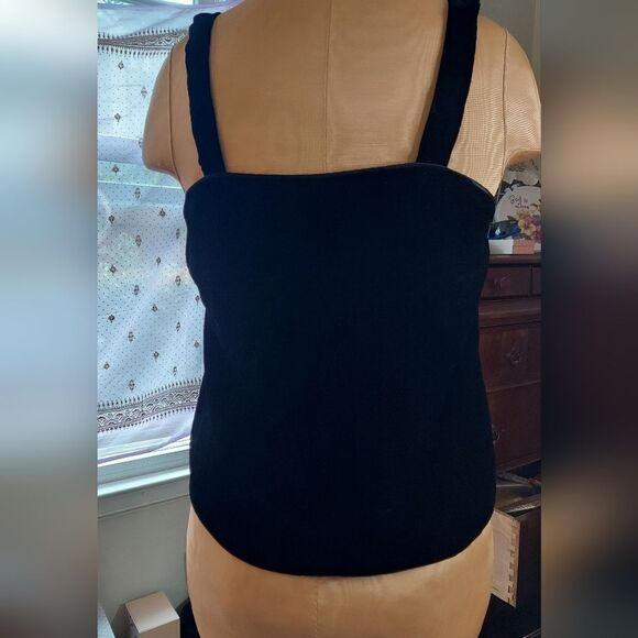 Vintage Albert Nipon Black Velvet Top Semi Crop Style  Vintage Sz 10 - Picture 6 of 9